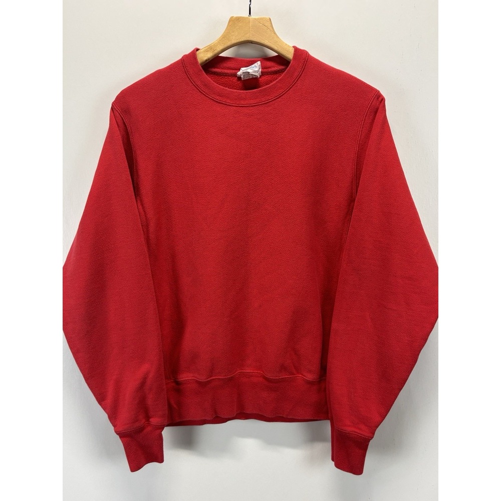 Champion Reverse Weave Crew Neck Sweatshirt Sz Small Red Blank Heavy
